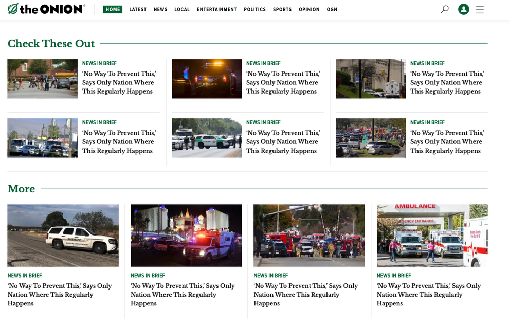 The Onion Repromotes All Past Stories On Mass Shootings