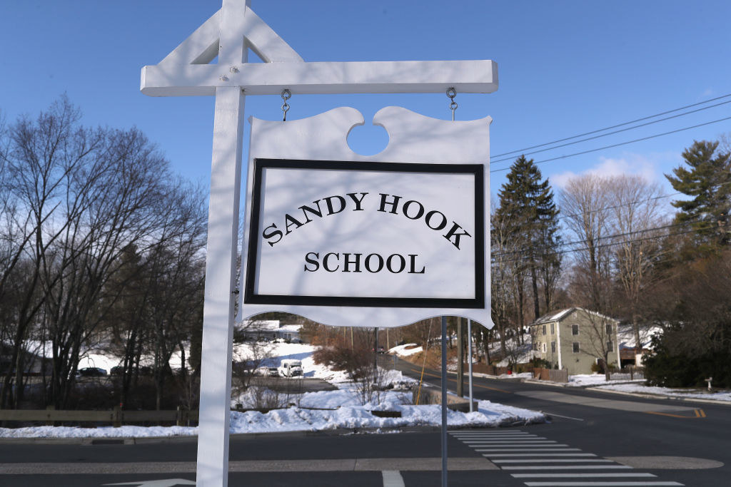The sign for Sandy Hook School