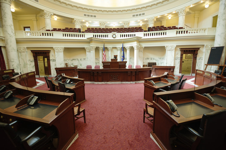 A local senate chamber in Boise, Wyoming