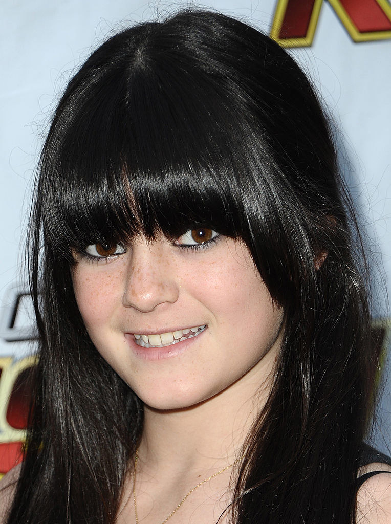 close up of Kylie with blunt bangs