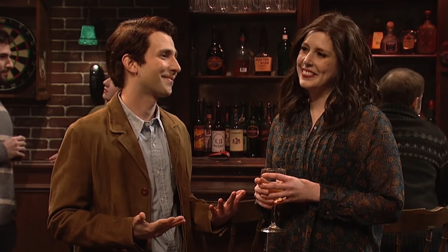 Kyle Mooney&#x27;s character Tony flirting with a woman played by Vanessa Bayer
