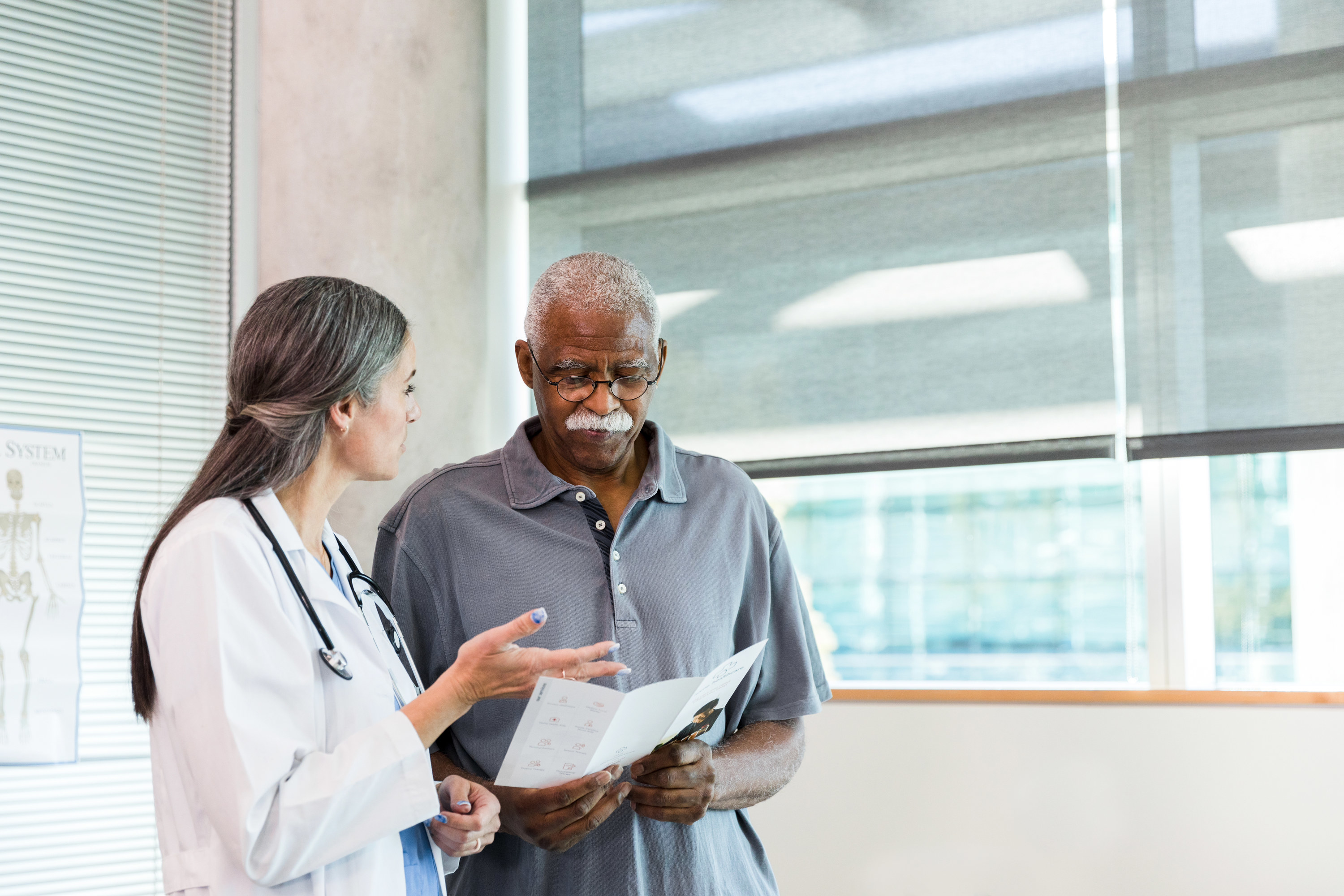 doctor talking to patient about healthcare options