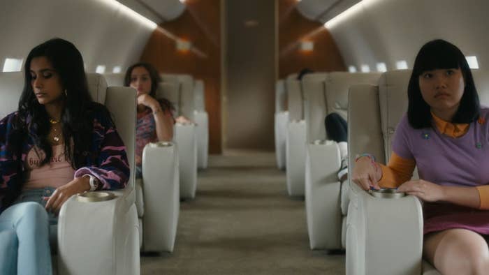 A group of girls on a private jet