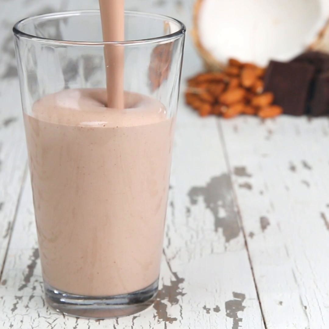 Chocolate Almond Coconut Protein Smoothie