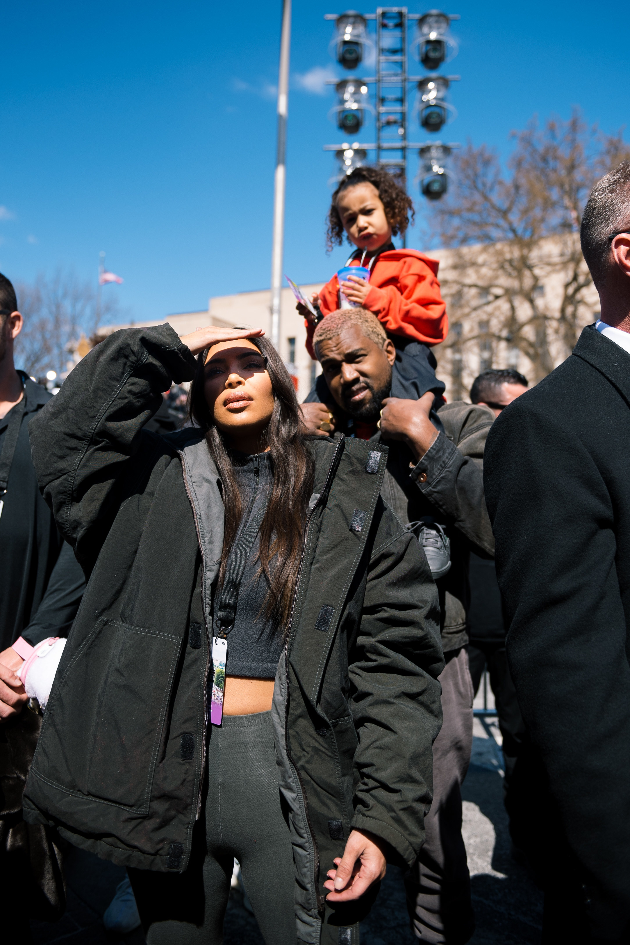 Kim Kardashian and Kanye West along with Daughter North West, show up to support March For Our Lives in Washington DC on March 24, 2018.