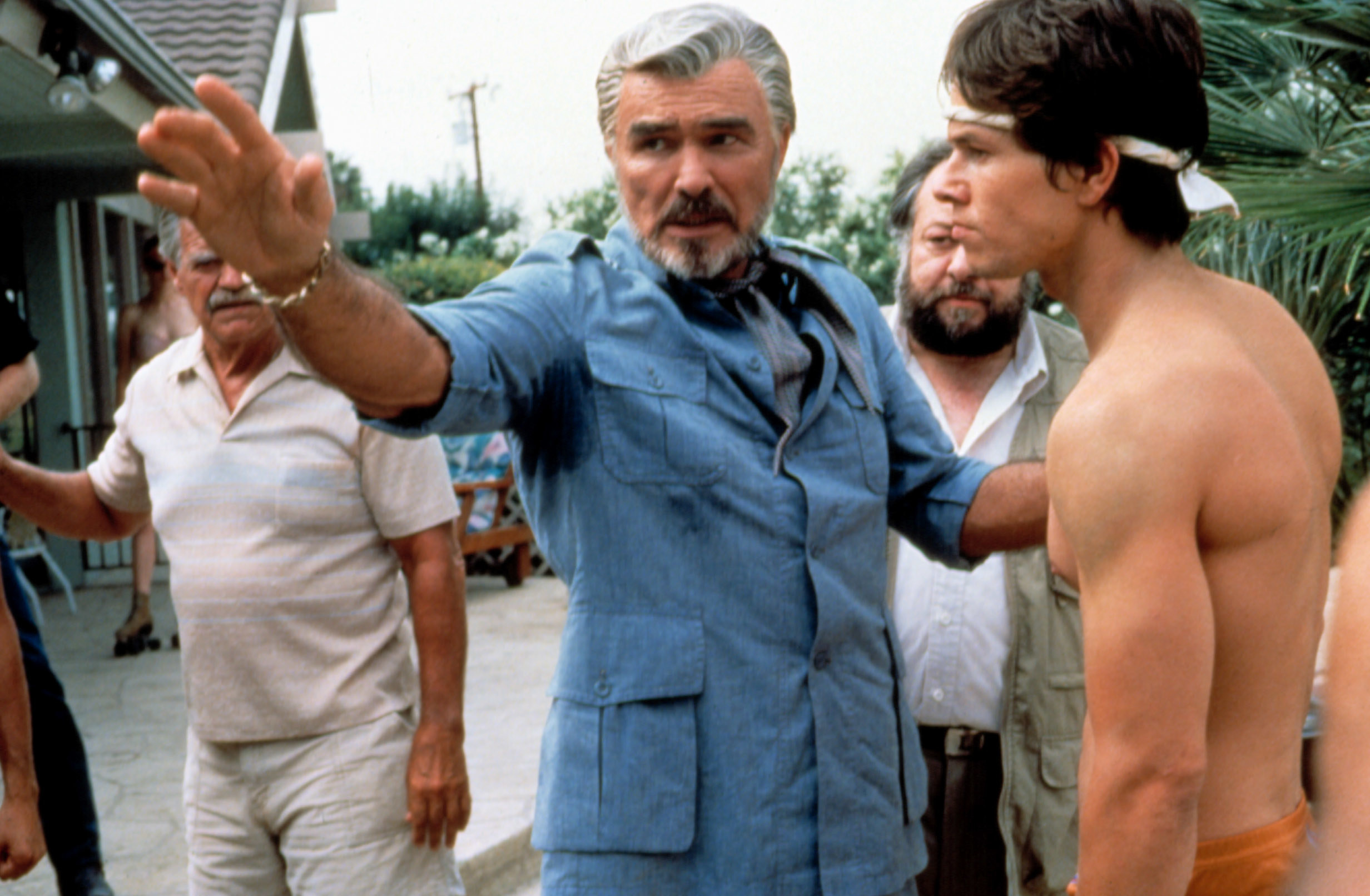 Burt Reynolds and a shirtless Mark Wahlberg in the film