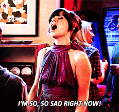 Jess yelling &quot;i&#x27;m so, so sad right now!&quot; on New Girl
