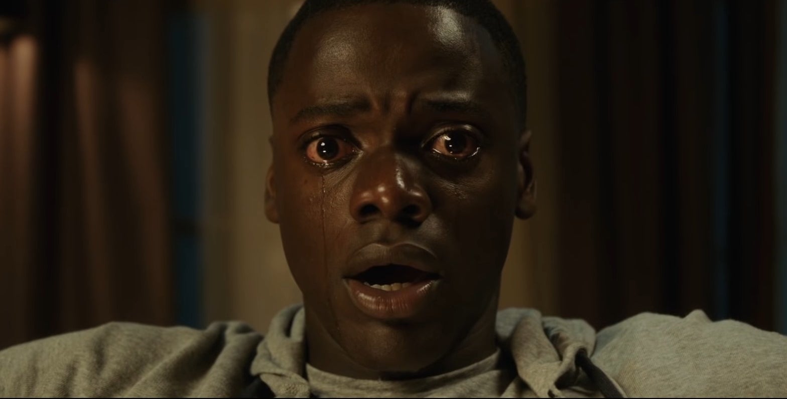 Chris crying while hypnotized in &quot;Get Out&quot;