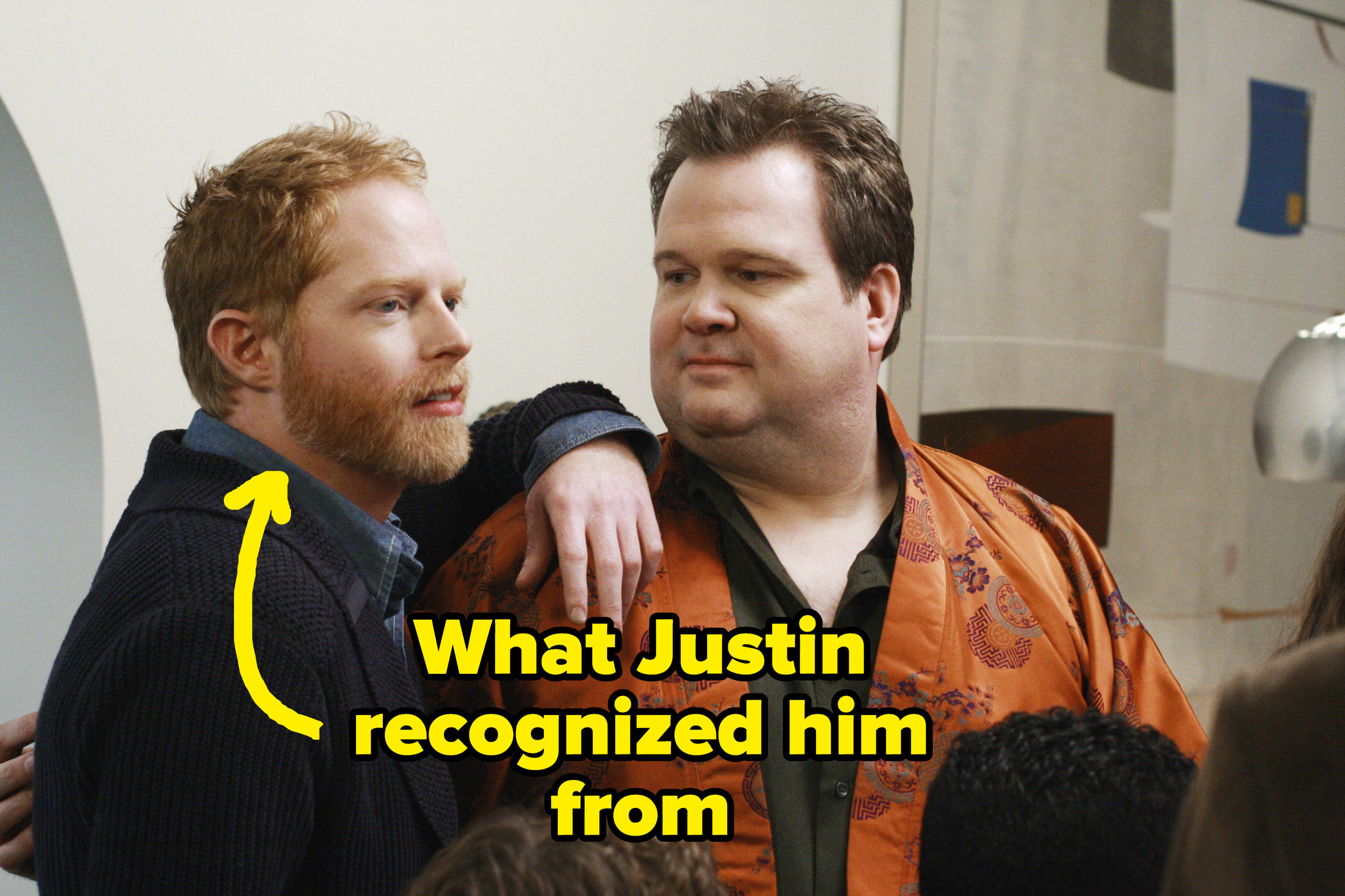 Jesse in the modern family pilot, what Justin recognized him from