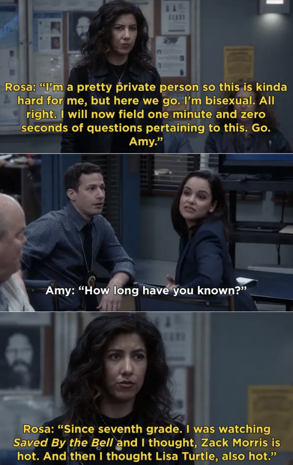Rosa Diaz from &quot;Brooklyn Nine-Nine&quot; coming out to her coworkers