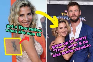 Elsa Pataky got a Thor tattoo when she was 15, then she grew up to marry the Thor actor and be a kiss scene stand-in