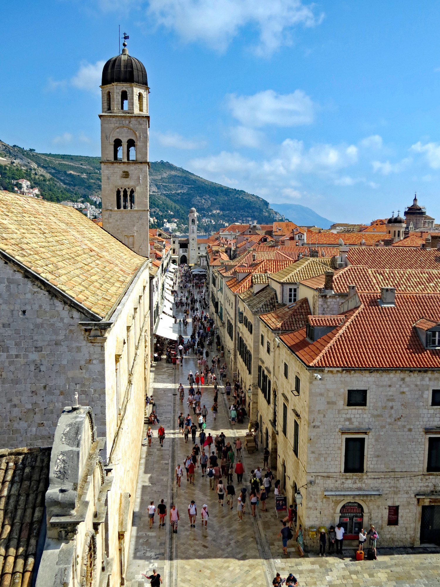 Tourists walking through a street in Dubrovnik