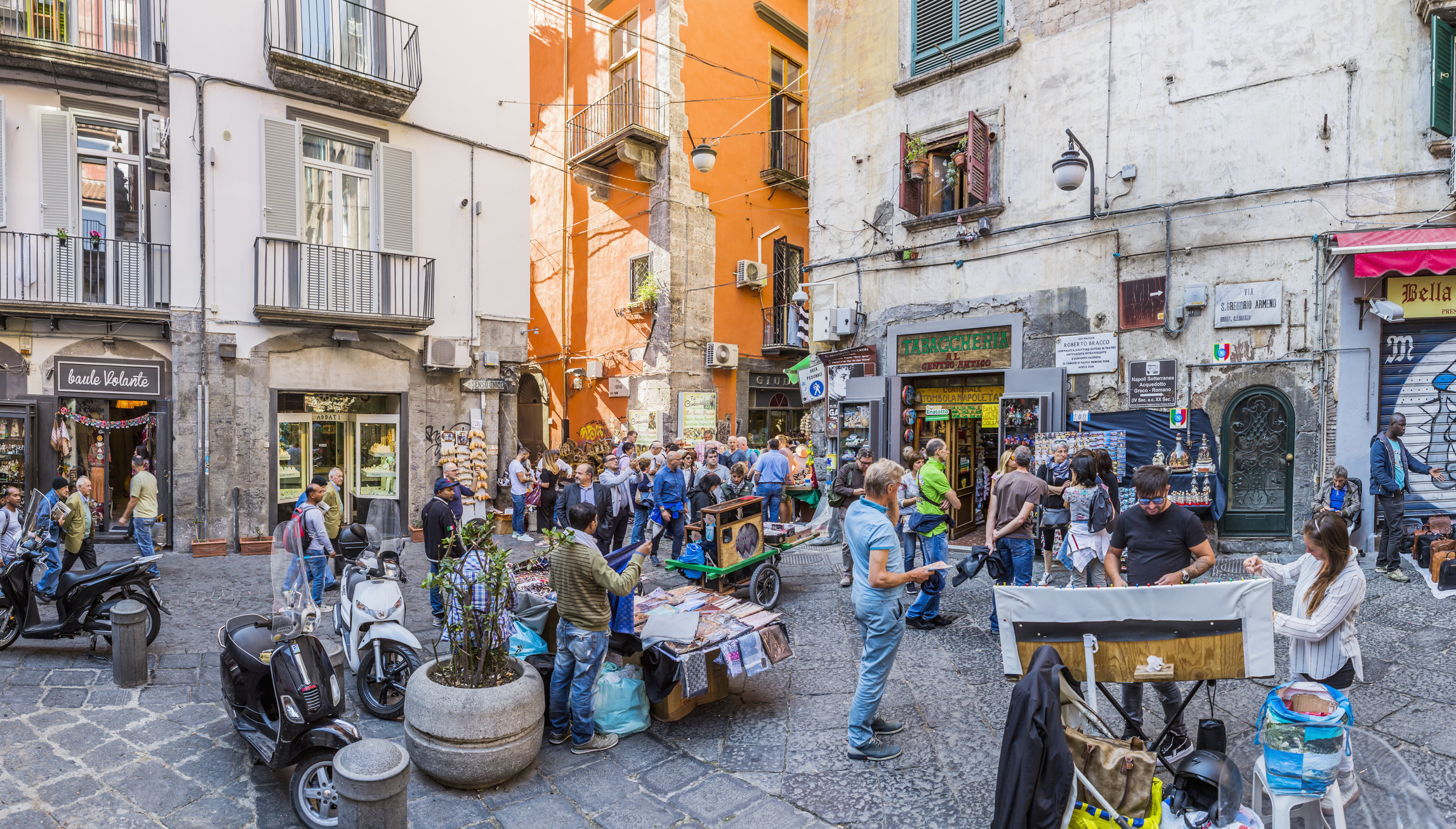 A busy street in Naples
