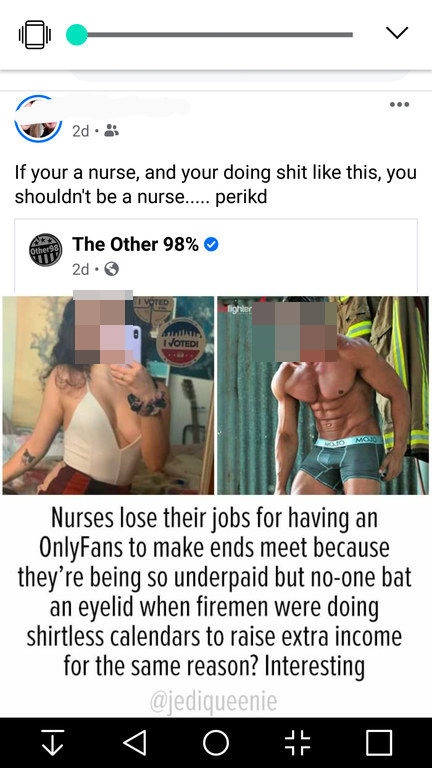 someone saying nurses can&#x27;t be humans doing regular things outside of work