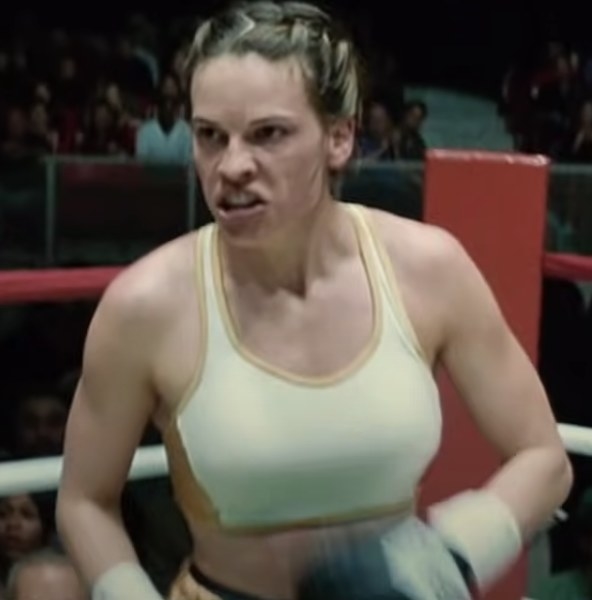 Hilary Swank muscly in Million Dollar Baby film