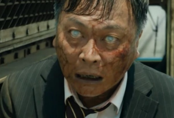 Kim Eui-sung as a zombie in Train to Busan