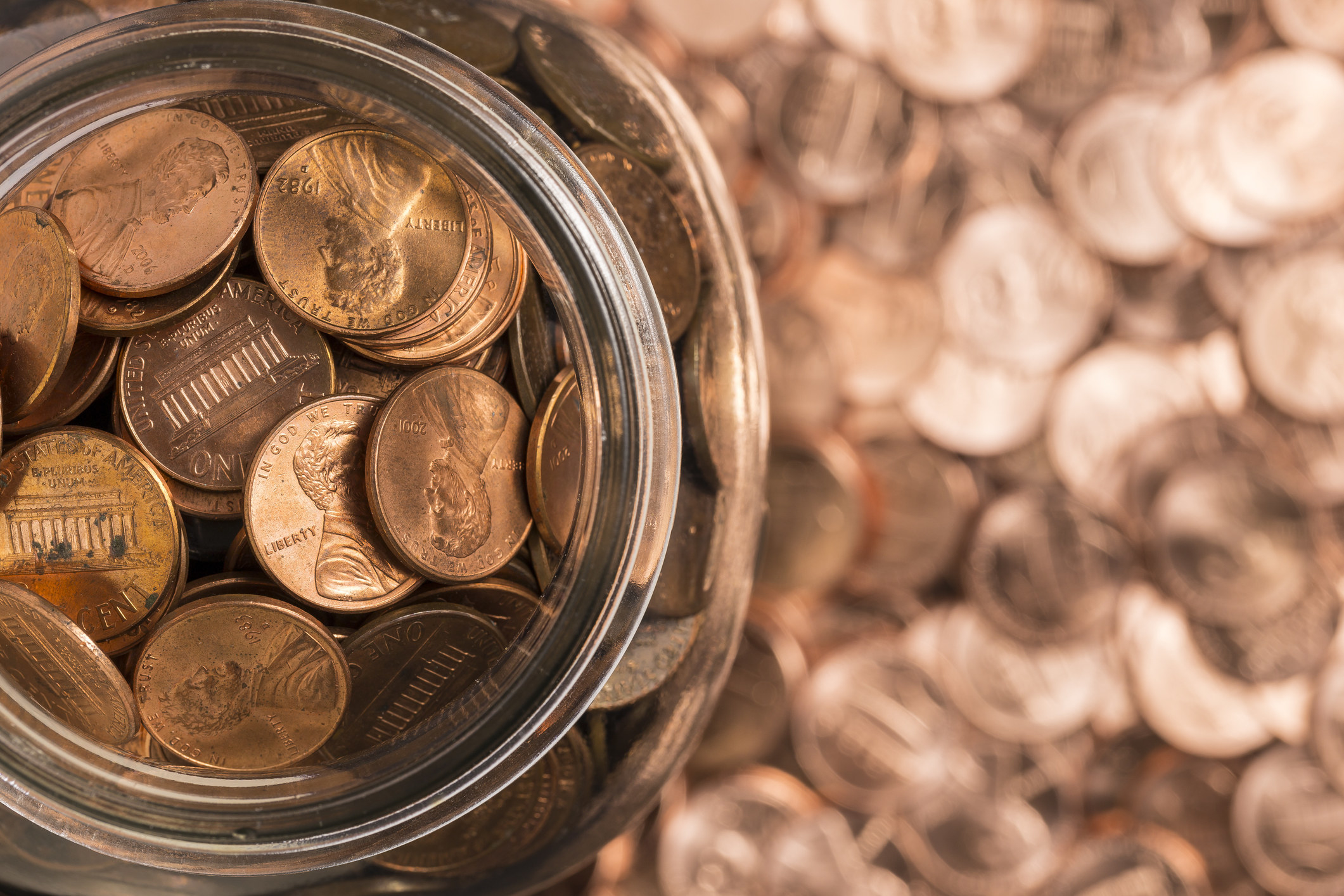 A jar of pennies