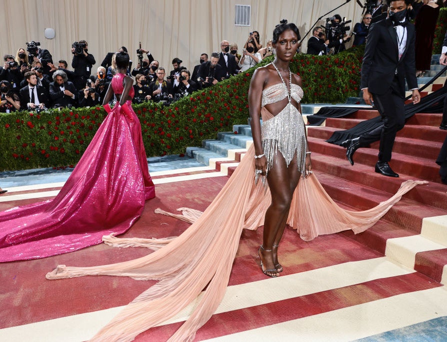 Jodie Turner-Smith wearing the diamond gown with a long train