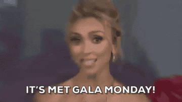 A woman saying, "It's Met Gala Monday!"