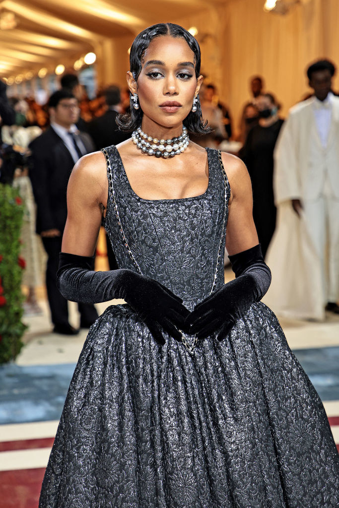 Laura Harrier posing on the red carpet