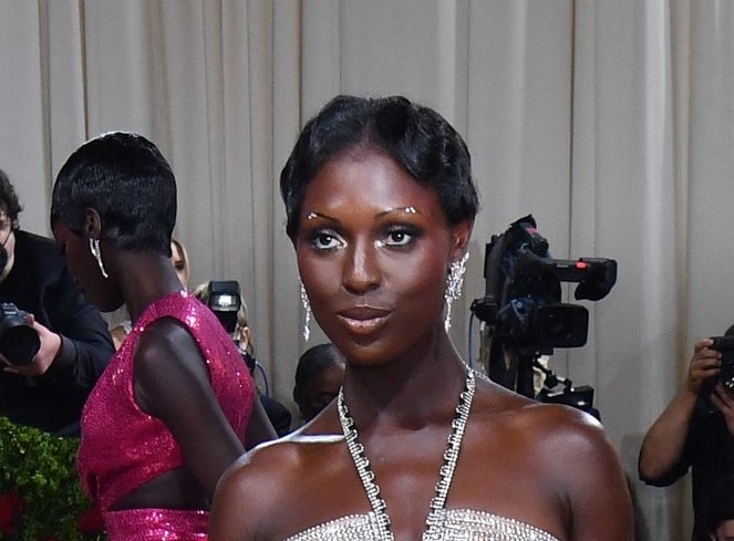 Jodie Turner-Smith wearing jewels on her eyebrows