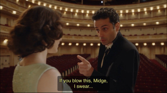 Lenny Bruce pointing at Miriam Maisel and saying, &quot;If you blow this, Midge, I swear&quot; in The Marvelous Mrs. Maisel