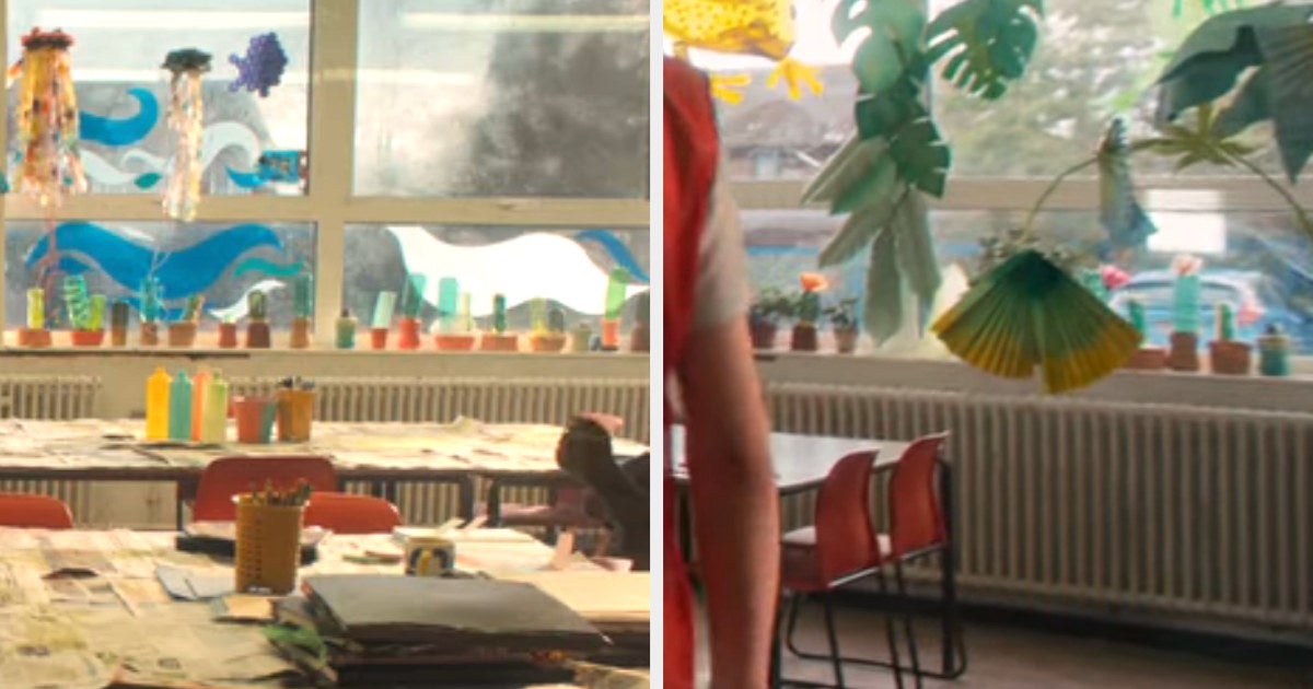 paper flowers in the art room