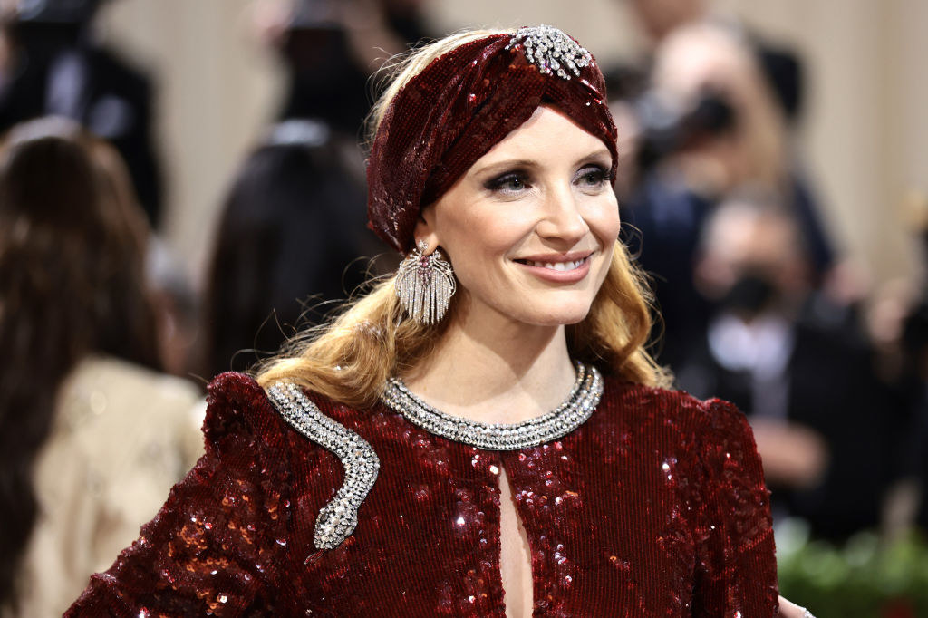 Jessica Chastain smiling on the red carpet