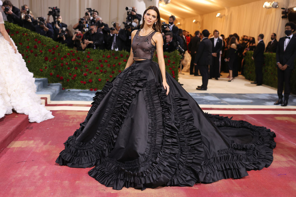 A full body shot of Kendall Jenner in the gown