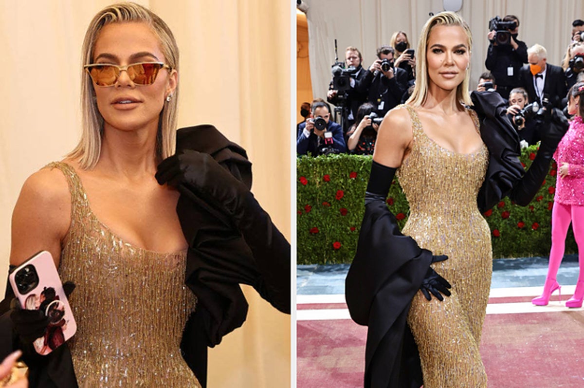 Khloé Kardashian's Gold Met Gala 2022 Gown Was Made 'in Like 10 Days
