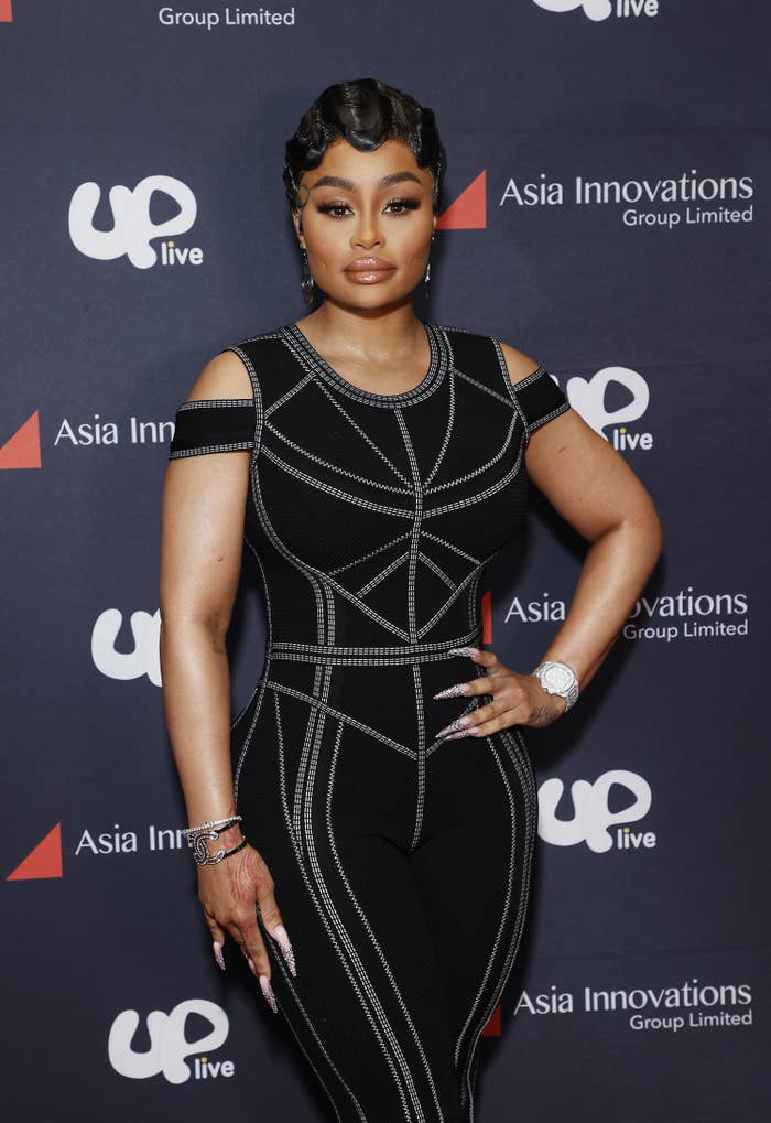 Blac Chyna poses at a step-and-repeat