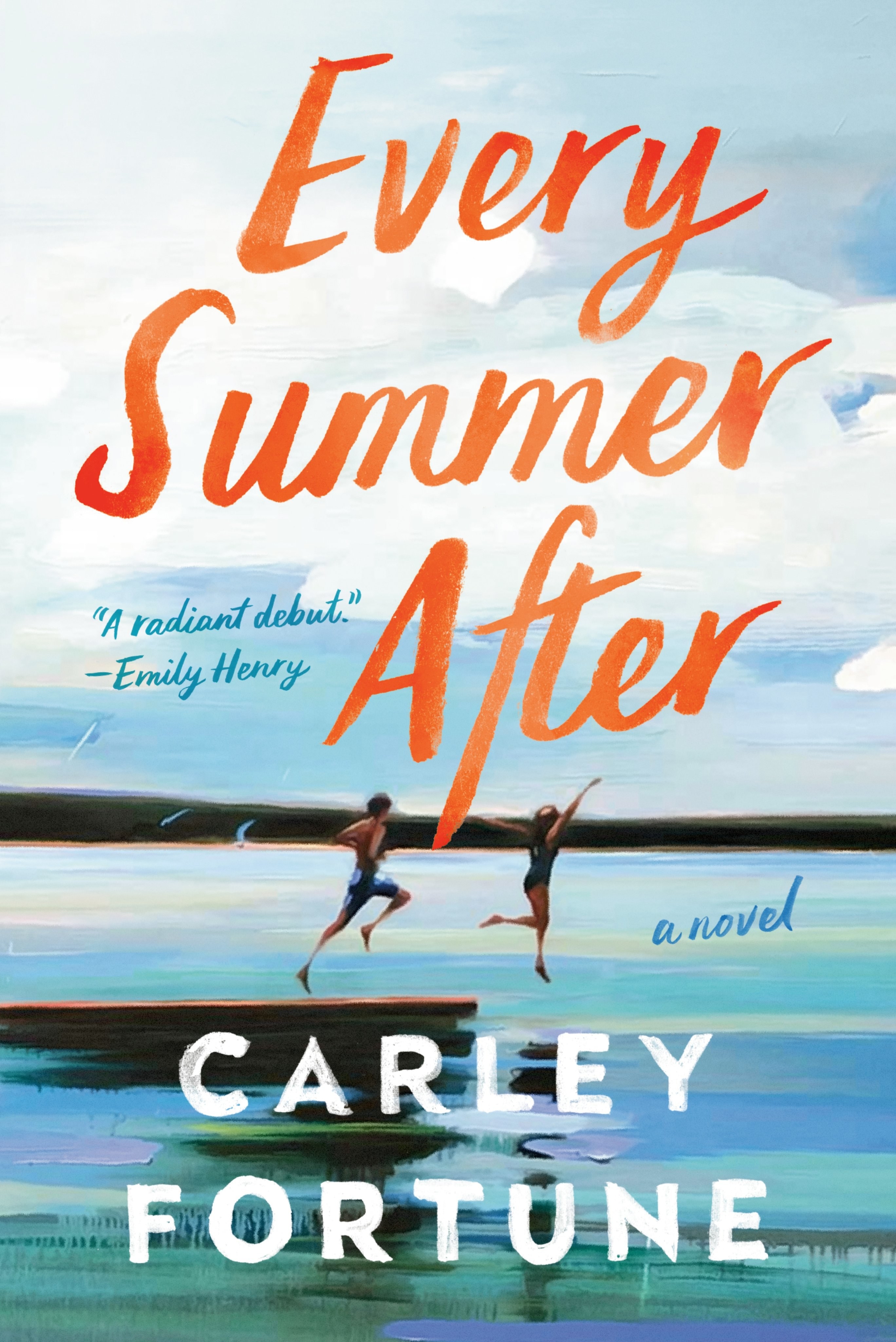 &quot;Every Summer After&quot; cover showing teenagers diving off a diving board