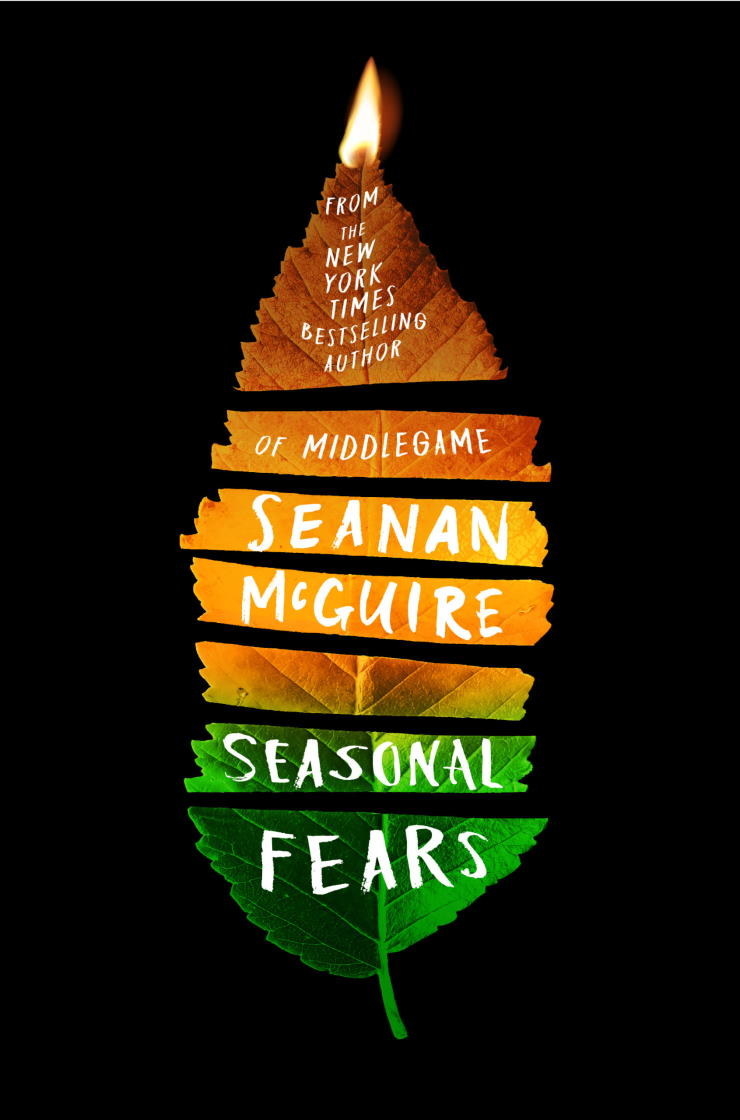 &quot;Seasonal Fears&quot; cover illustration of a leaf on fire