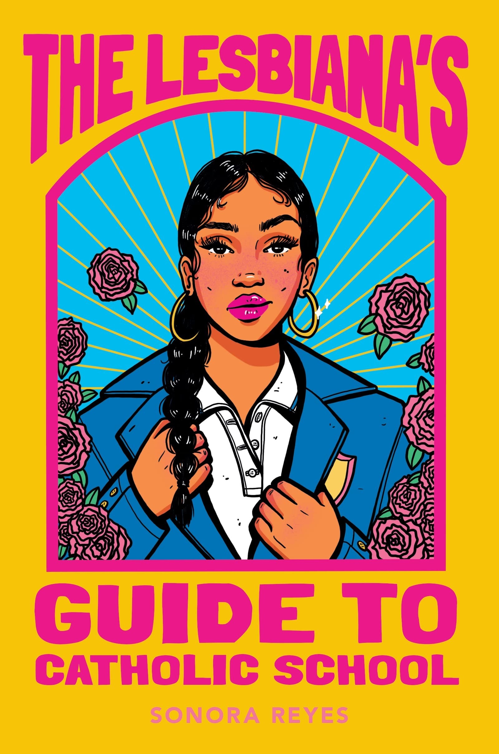 &quot;The Lesbiana&#x27;s Guide to Catholic School&quot; cover illustration showing a teenage girl 