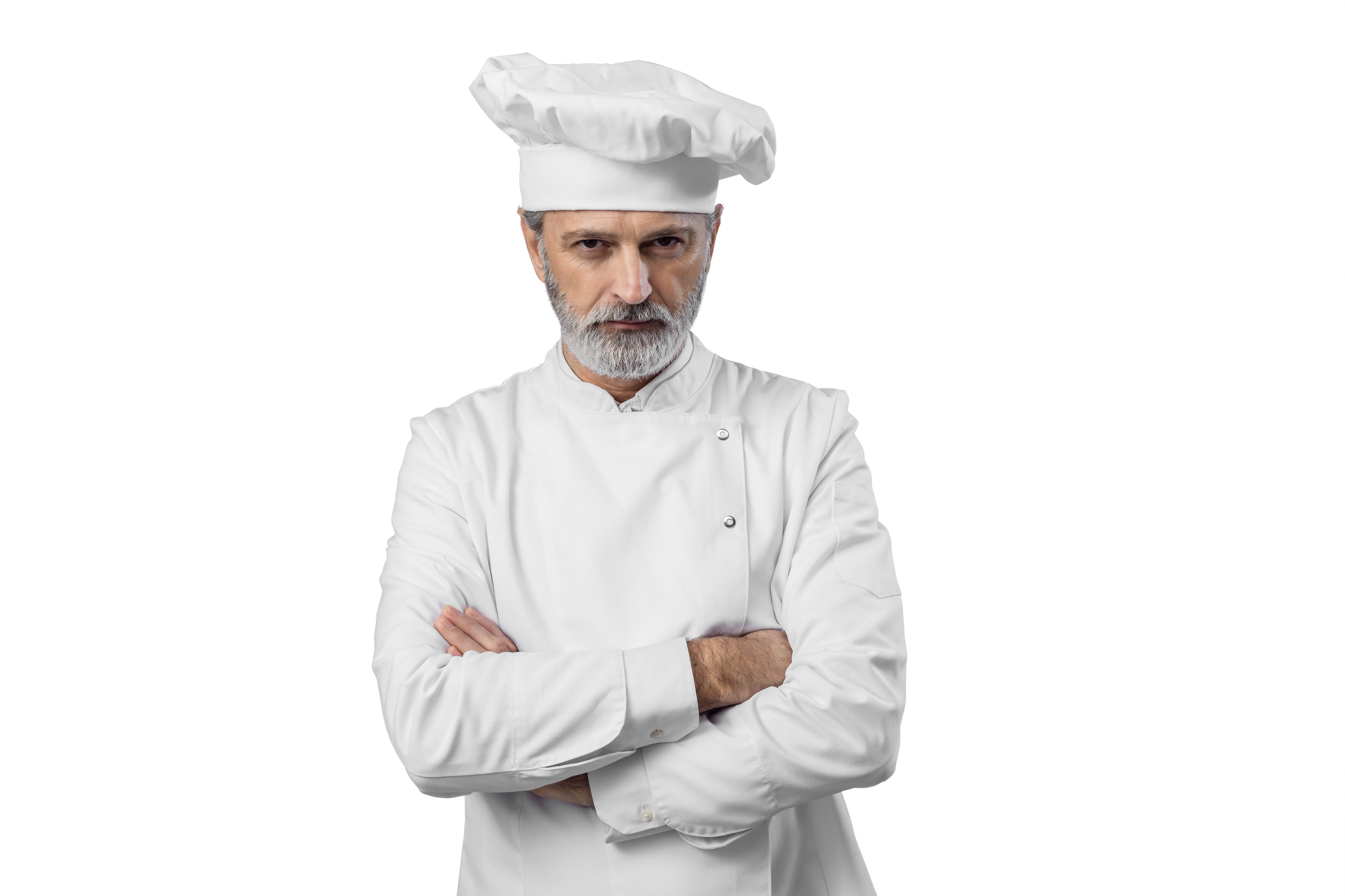 A chef with his arms crossed
