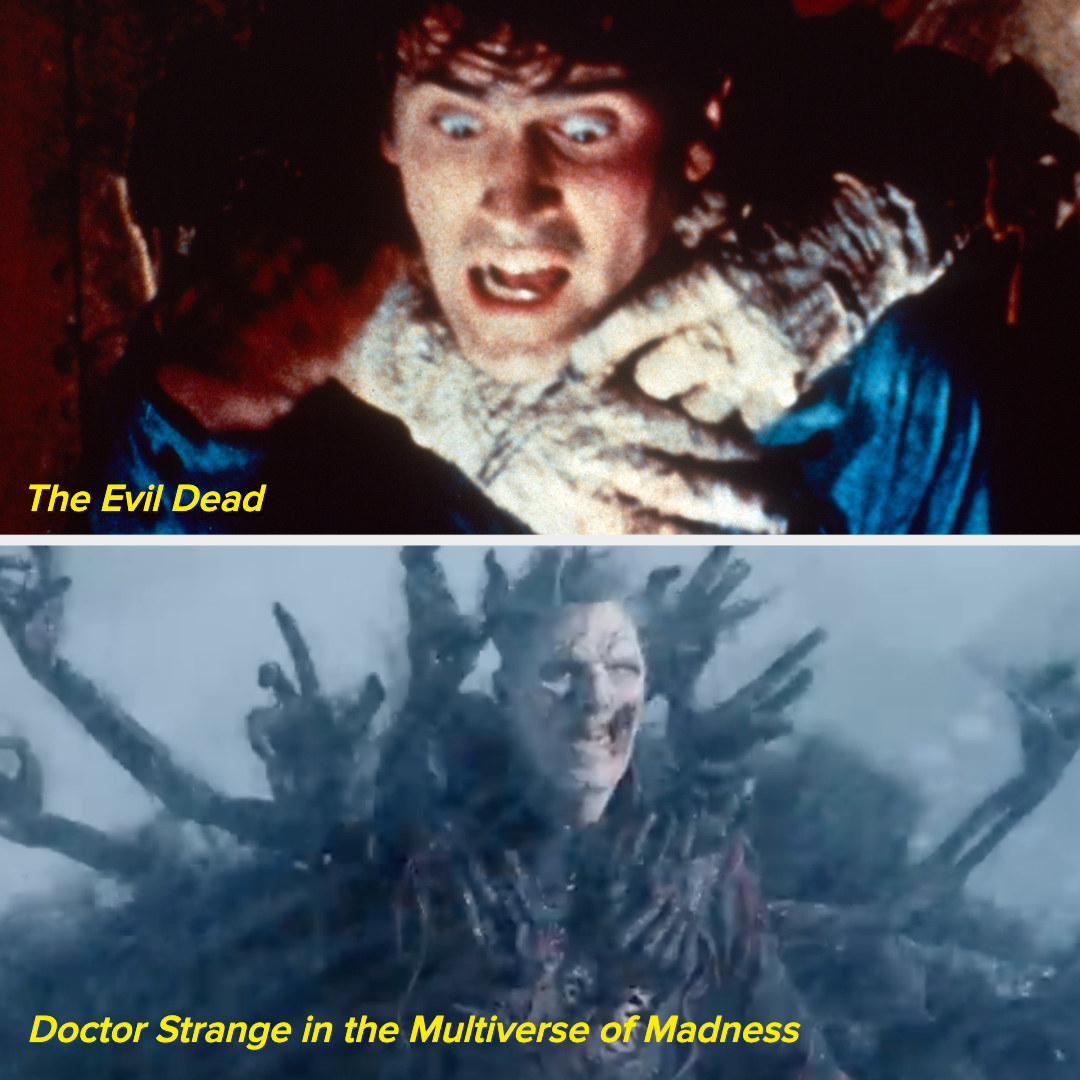 A scene from &quot;The Evil Dead&quot;; a scene from &quot;Doctor Strange in the Multiverse of Madness&quot;