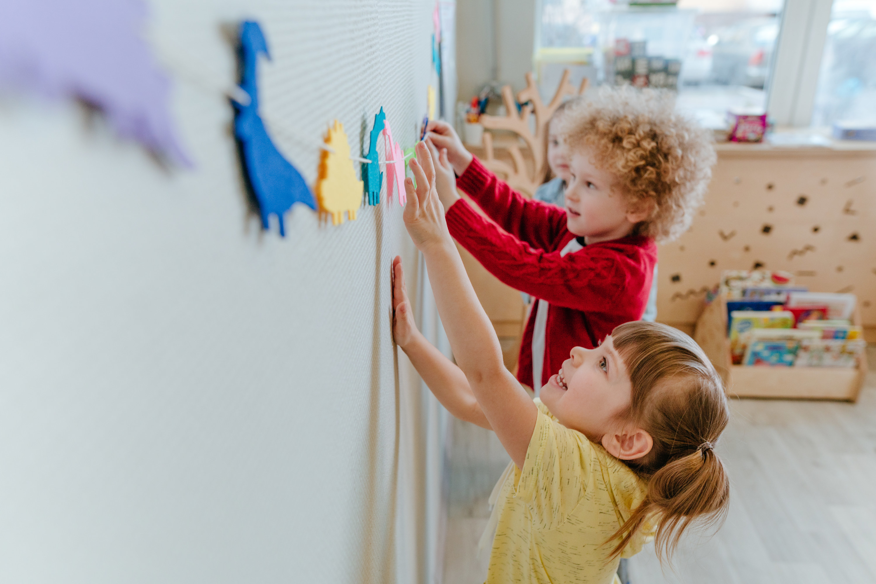 Preschool students playing