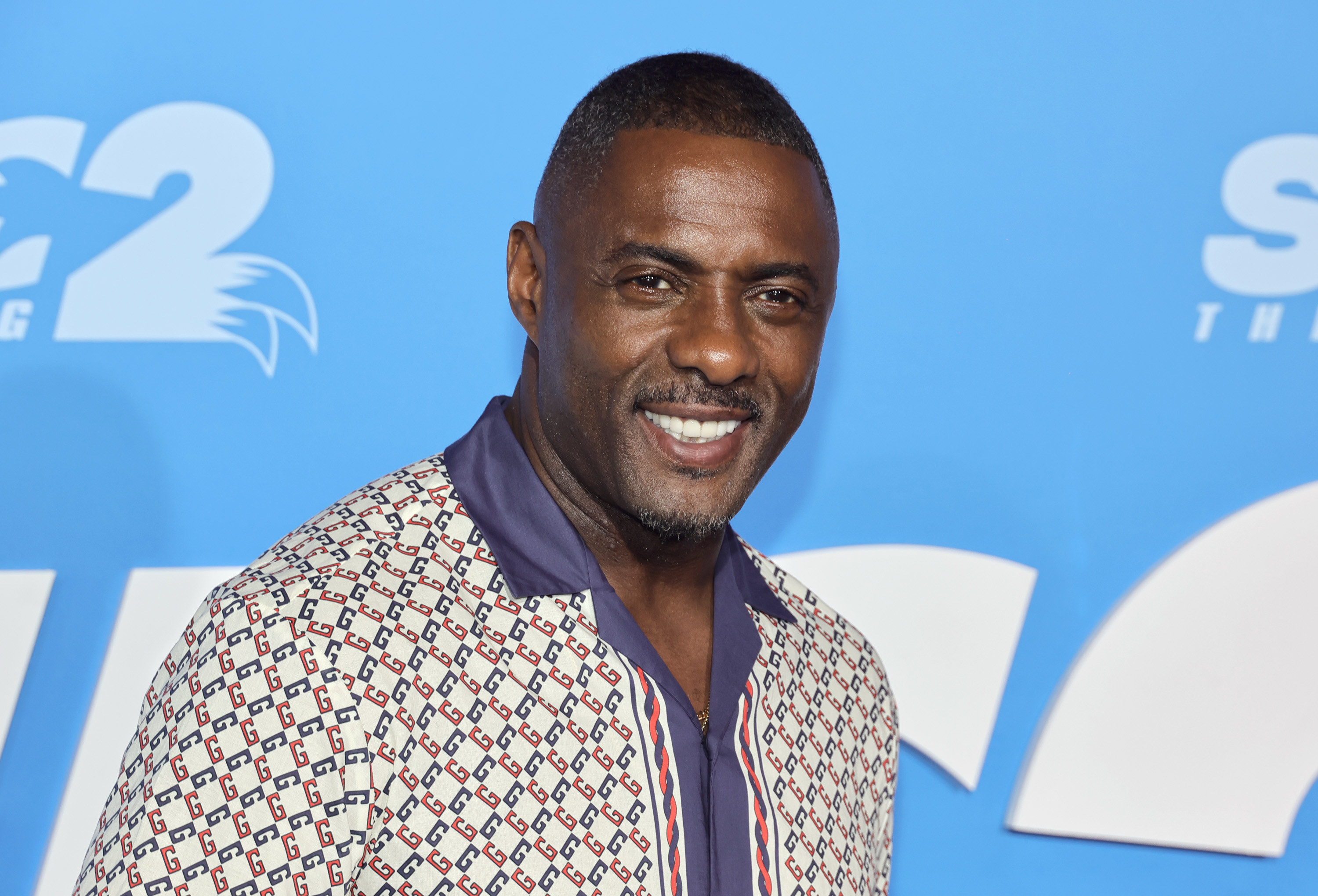Idris Elba at an event for Sonic 2 film
