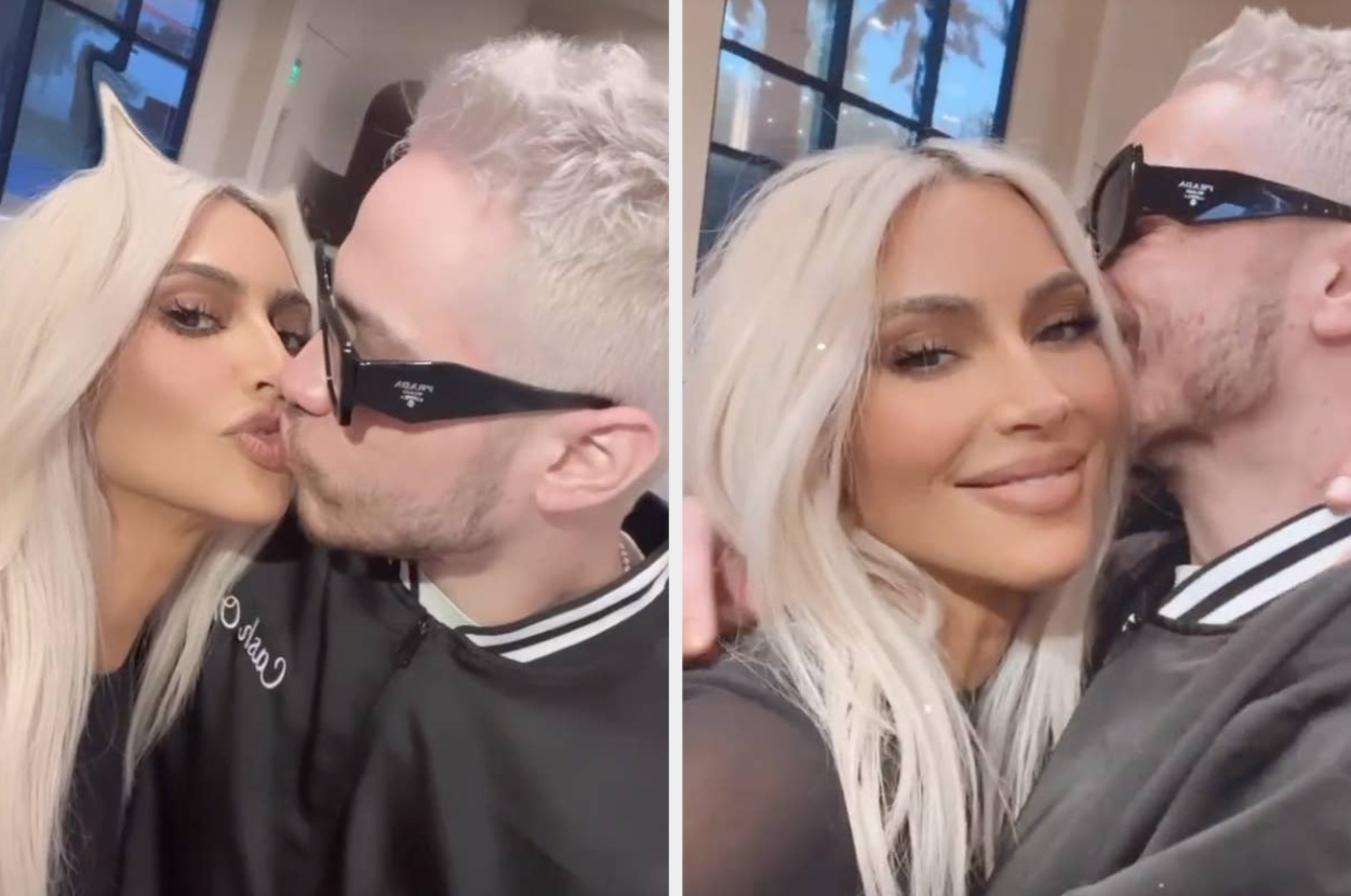 Kim Kardashian Stared At Herself While Kissing Pete Davidson