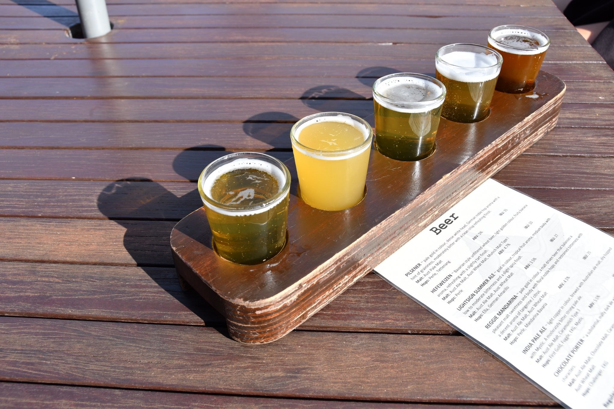 A row of micro beers
