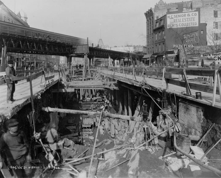 subway construction excavation nyc 1902