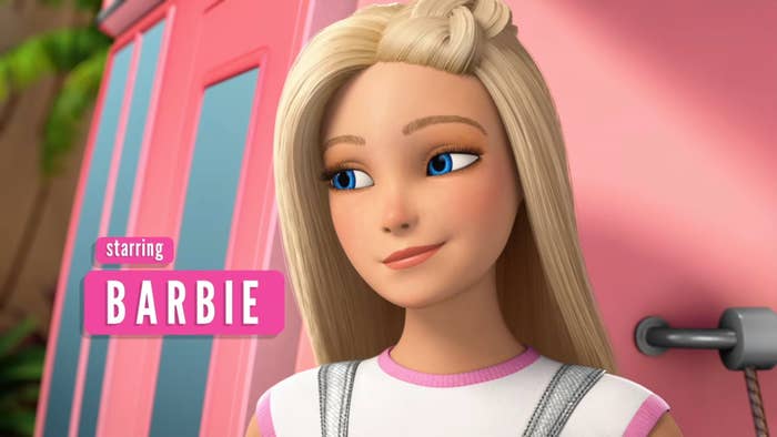 close up of Barbie in the opening credits
