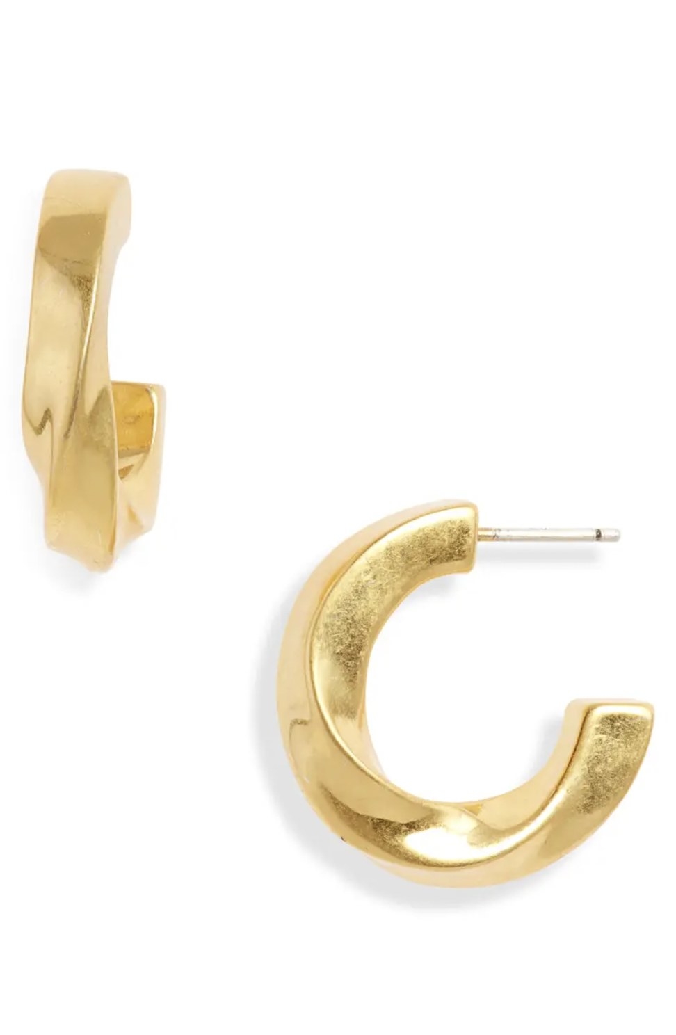 The gold earrings
