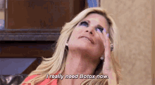 Real Housewife rubbing her eye and saying &quot;I really need Botox now&quot;