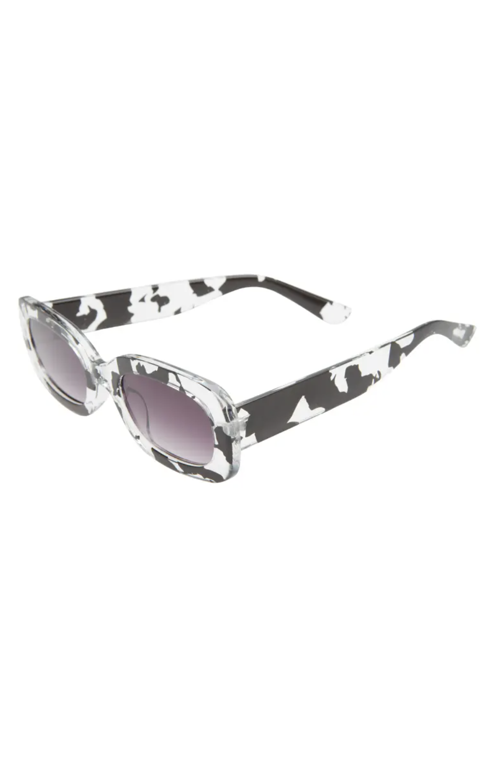 the black and white cow print glasses