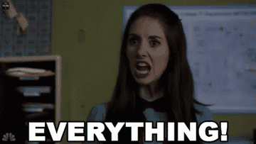 Allison Brie saying, &quot;everything&quot;