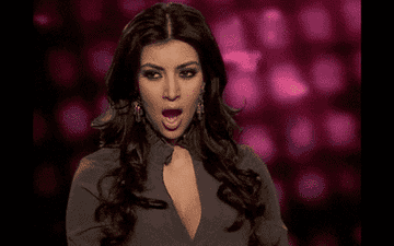 Kim Kardashian yawning collage