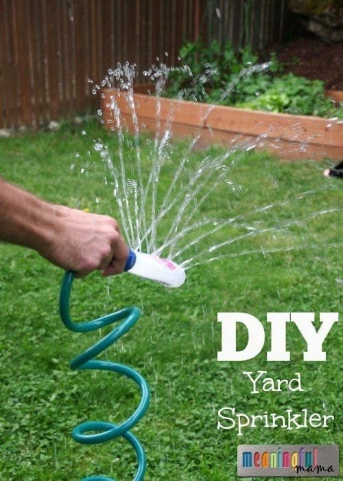 Blogger&#x27;s photo of a nail polish container upcyled into a yard sprinkler