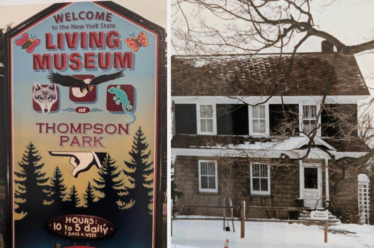 Thompson Park museum sign; a house