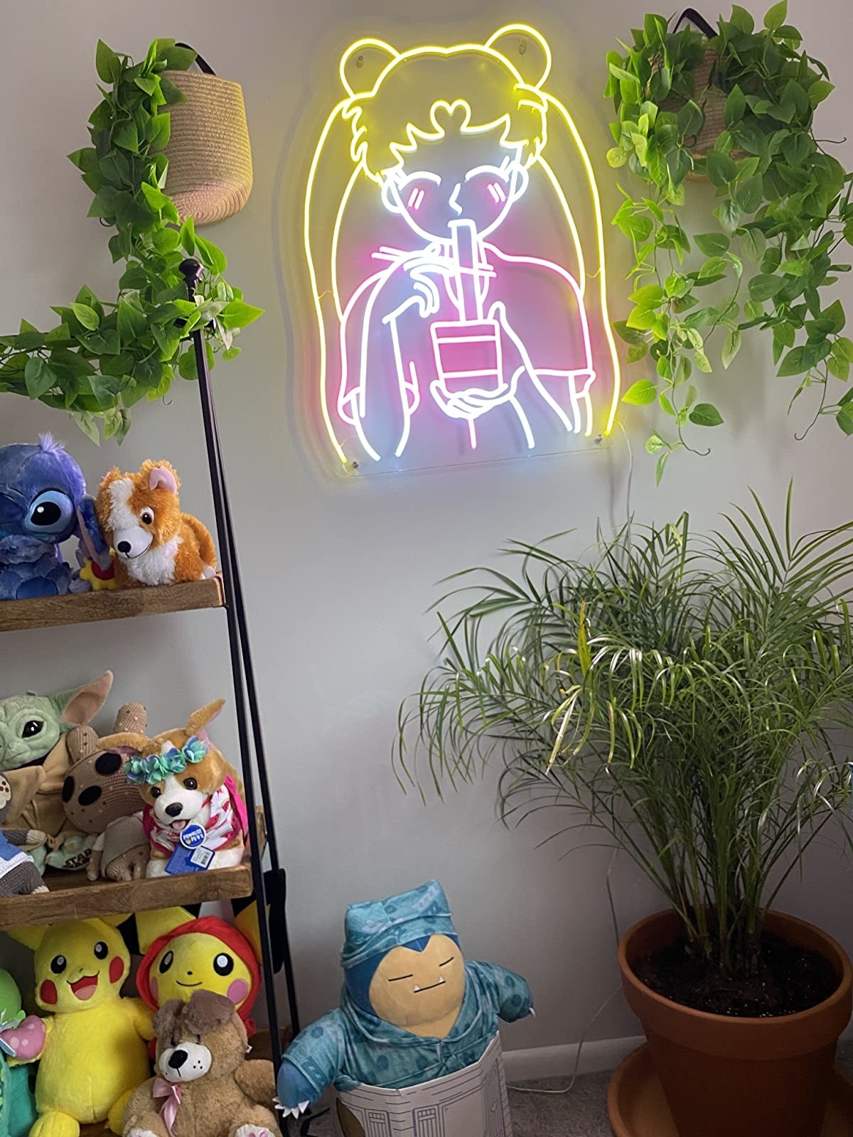 various plants in a very nerdy themed room